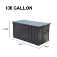 thumbnail image 3 of Outdoor Storage Box, 100 Gallon Deck Box Indoor and Outdoor Use, Waterproof Resin Storage Bin for Patio Cushions, Gardening Tools, Kids Toys, Lockable, 3 of 6