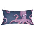 Cartoon Purple Devilfish Dolphins Plush Pillowcase Pillow Slip Bolster