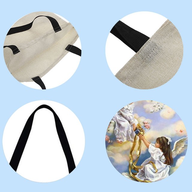 Bolso De Hombro Con Estampado De Ángeles, Bolso De Mano Grande Informal, 40X40Cm Likrtyny Arte Deco