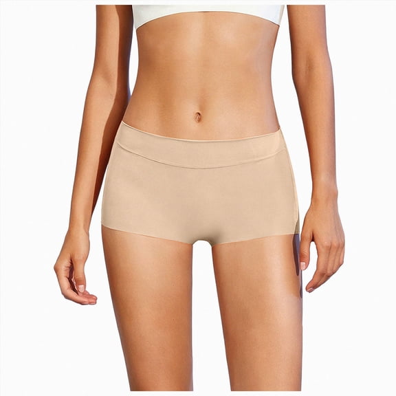 yboeqw Ladies Ice Silk Seamless Panties Thin Breathable No Show Mid Thigh Length Underwear Size M