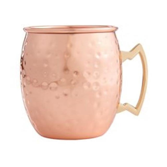 HIC Harold Import 48033-4 16 oz Copper Hammered Mug - Set of 4
