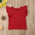 thumbnail image 3 of Douhoow 0-6Y Kids Girl Short Sleeve T-Shirt Baby Cotton Ruffle Tee Tops, 3 of 6