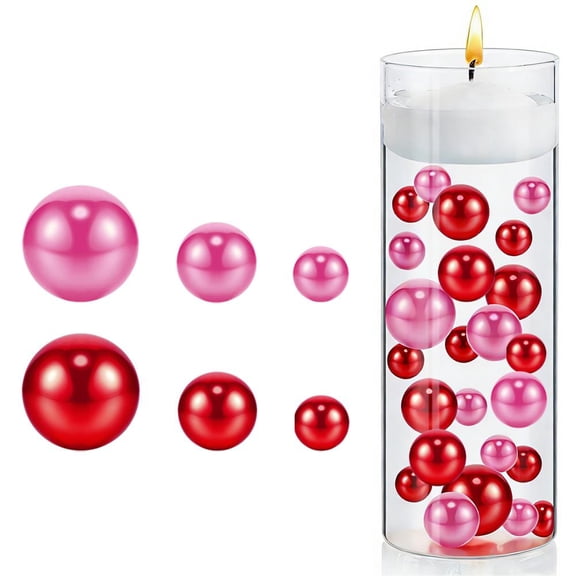 Valentine's Day Vase Filler, Pink Red Heart Pearls Vase Filler for Centerpiece Wedding Home Table Birthday Party Decor Valentine's Day Decoration