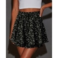 thumbnail image 2 of Pantalones cortos Onlypuff Flowy Chiffon con volantes para mujer, color negro L, 2 of 5
