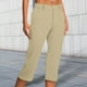 thumbnail image 1 of WILLBEST Pantalones Casuales para Mujer con Bolsillos y Botones, Pantalones Capri Elásticos para Uso Diario y Estilo. Extra Grande, 1 of 3