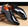 thumbnail image 6 of Santimon Men Oxford Dress Shoes Brogue Floral Patent Leather Casual Formal Business Derby Shoes Black 12.5 US, 6 of 8