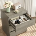 thumbnail image 6 of Homfa 3 Drawers Nightstand Set of 2, Small Sofa Table, Wooden Storage Cabinet for Living Room, Wash Gray, 6 of 7