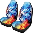 thumbnail image 5 of Uourmeti Wolf Fire Print Car Seat Covers 3 Pack Car Seat Covers Set Fashion Soft Suitable for Truck Cars, 5 of 10