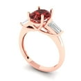 thumbnail image 2 of 2.5 ct Oval Cut Natural Garnet Three-Stone Engagement Ring for Women in 18K Rose Gold, 2 of 5