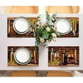 thumbnail image 3 of Placemats Set of 4,Wine Brick,Washable Burlap Woven Heat Resistant Placemat for Dinning Table,Farmhouse,Outdoor,18X12 Inch, 3 of 5