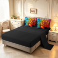 thumbnail image 3 of Homewish Watercolor Tree Of Life 7pcs Queen Bedding,Colorful Boho Glass Bedding Comforter Set Queen,Black Reversible, 3 of 8