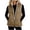 Khaki-16, variant on DISKEBUISS Women's Sherpa Lined Puffer Vest Stand Collar Full Zip Quilted Gilet with Pockets for Fall Winter