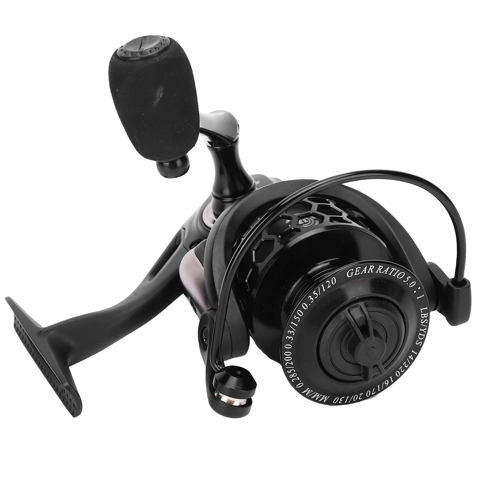 Nieyigj MELA4000 Spinning Reel 13+1 Bearings 5.0:1 Gear Ratio Left Right Interchangeable Fishing Wheel, Black