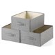 thumbnail image 1 of Cubos de almacenamiento Tulinstiraga de lino plegables, 3 unidades, grandes, color gris, 1 of 9