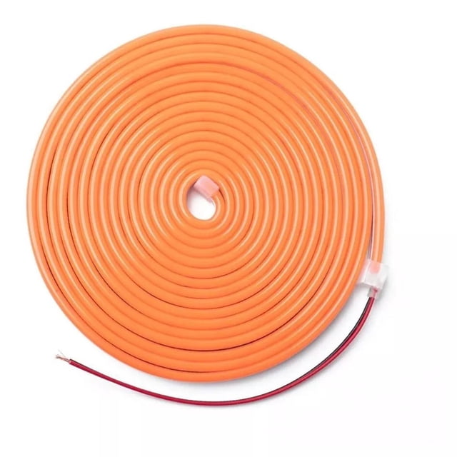 Tira Flexible Tipo Neon Led Color Naranja 5 mt, Incluye Eliminador de Corriente