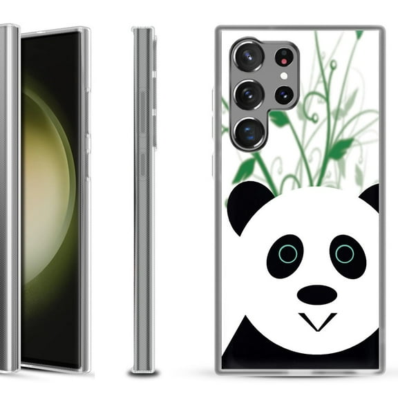 Shockproof Gel Phone Case for Samsung Galaxy S23 Ultra 5G, by OneToughShield ® - Panda