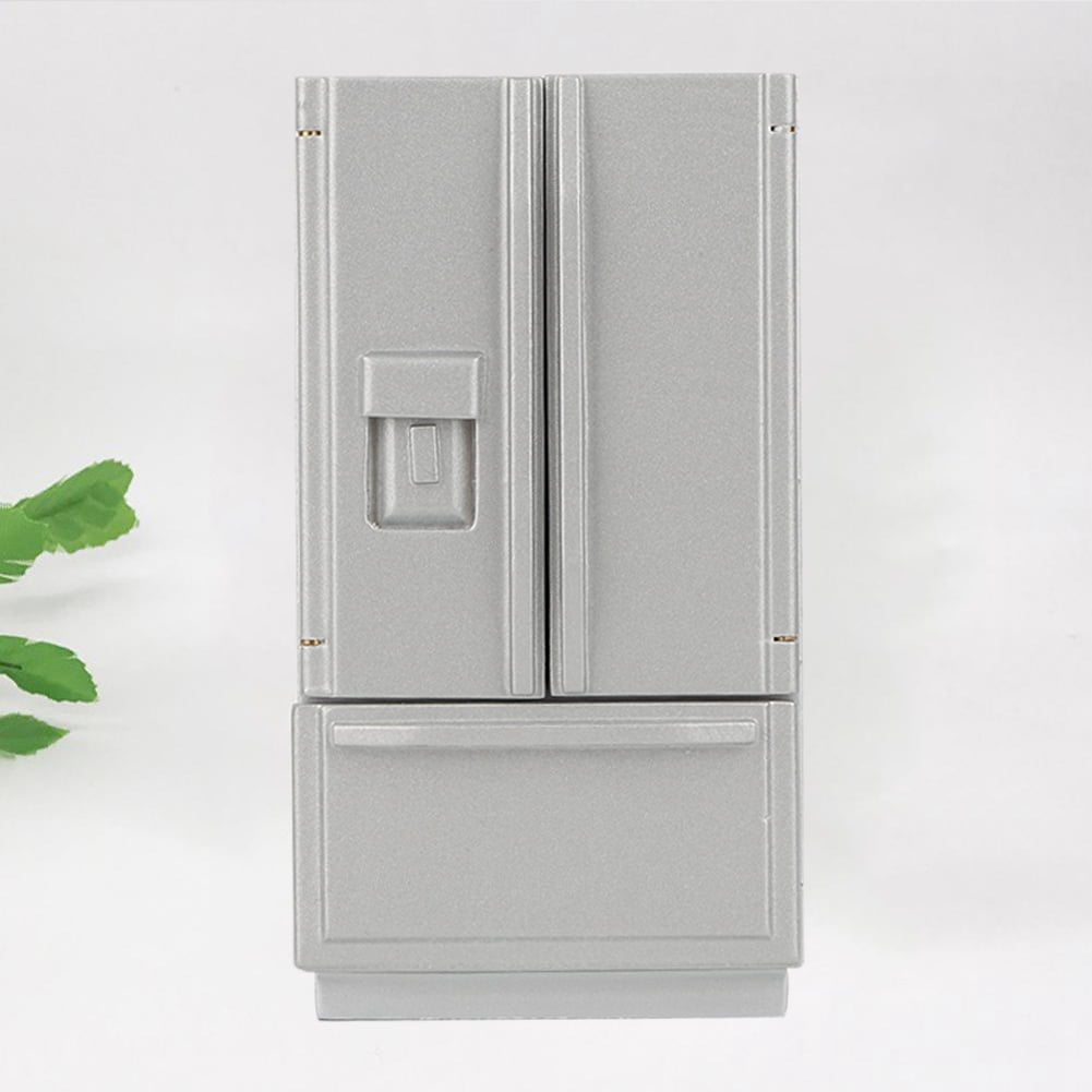 1:12 Dollhouse wooden white refrigerator fridge freezer furniture miniature S5 