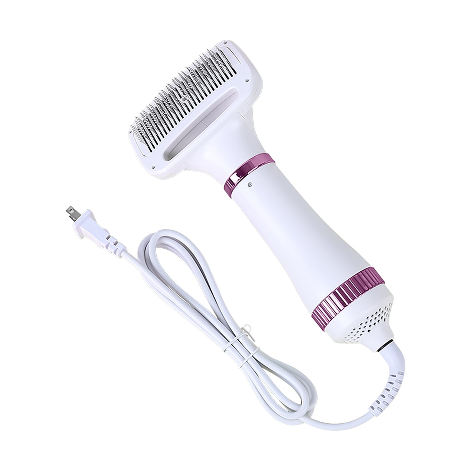 Portable Pet Hair Dryer With Smooth Brush 3 Temperatures Portable Quiet 2 In 1 Pet Hair Dryer One Button Hair Removal Suitable For Small And Medium Pet