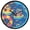 Bear Swimming Circle Fish, variant on Dailycode Night Light Wall Clock Glow in The Dark 12 inch Battery Operated Silent Luminous Clocks, Cute Clown and Polka Dots
