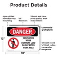thumbnail image 2 of (2 Pack) Renovation Work Contains Lead Do Not Enter OSHA Danger Sign 18 Inch X 12 Inch Plastic Sign, Weather Resistant, UV Protected for Workplace, Business, and Construction Site, Made in the USA, 2 of 8