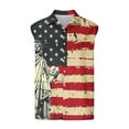 thumbnail image 3 of USA Flag Tank Top for Men Summer Lapel Tops 4th of July Printed Top Sleeveless Vest Button Down Blouse American Patriot Tee Stripe T Shirt Loose Breathable Tanks, 3 of 4
