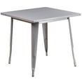 thumbnail image 2 of Flash Furniture Commercial Grade 31.5" Square Silver Metal Indoor-Outdoor Table, 2 of 9
