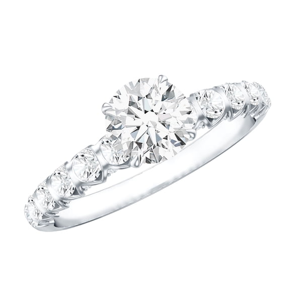 Rosec Jewels Lab Created Diamond Engagement Ring for Women (E-VS1 Quality) - IGI Certified Diamond Solitaire Ring, 925 Sterling Silver, US 4.00