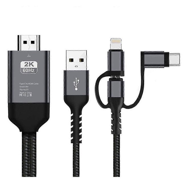 3 In 1 Mhl Usb Type C To Hdmi Cable 1080p Hd Tv Adapter For Android & Ios