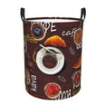 thumbnail image 2 of Goofa A Cup Of Black Coffee On A Saucer Printed Circular Hamper,Laundry Basket with Handles,Storage Baskets Foldable,Large Capacity Laundry Hamper-, 2 of 8