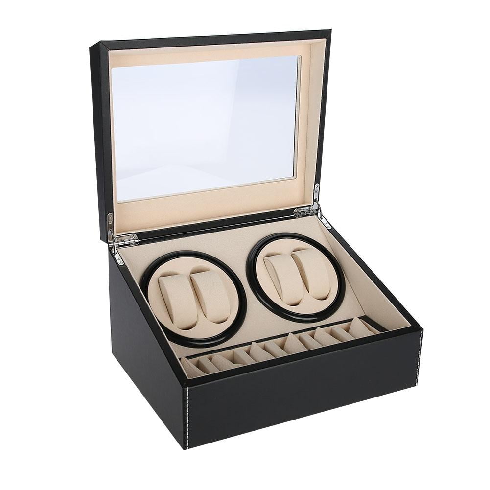 100%本物保証! Watch Winder, Watch box, Watch winder box, automatic watches grids Watch box Quiet Multi Rotation Motor (US Black)