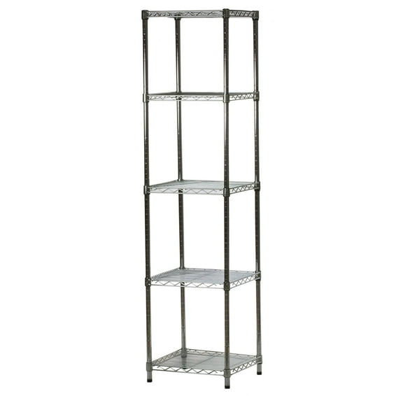 Shelving Inc. 18" d x 18" w x 96" h Chrome Wire Shelving with 5 Shelves