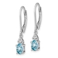 thumbnail image 2 of Auriga Fine Jewelry 925 Sterling Silver Rh-plated Diamond and Blue Topaz Dangle Earrings for Women, 2 of 6
