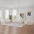 thumbnail image 4 of MAYEERTY Modern Minimalist Corduroy Couch, Boneless Cloud Sofa with Side Pockets & Cup Holders for Small Spaces, White, 4 of 9