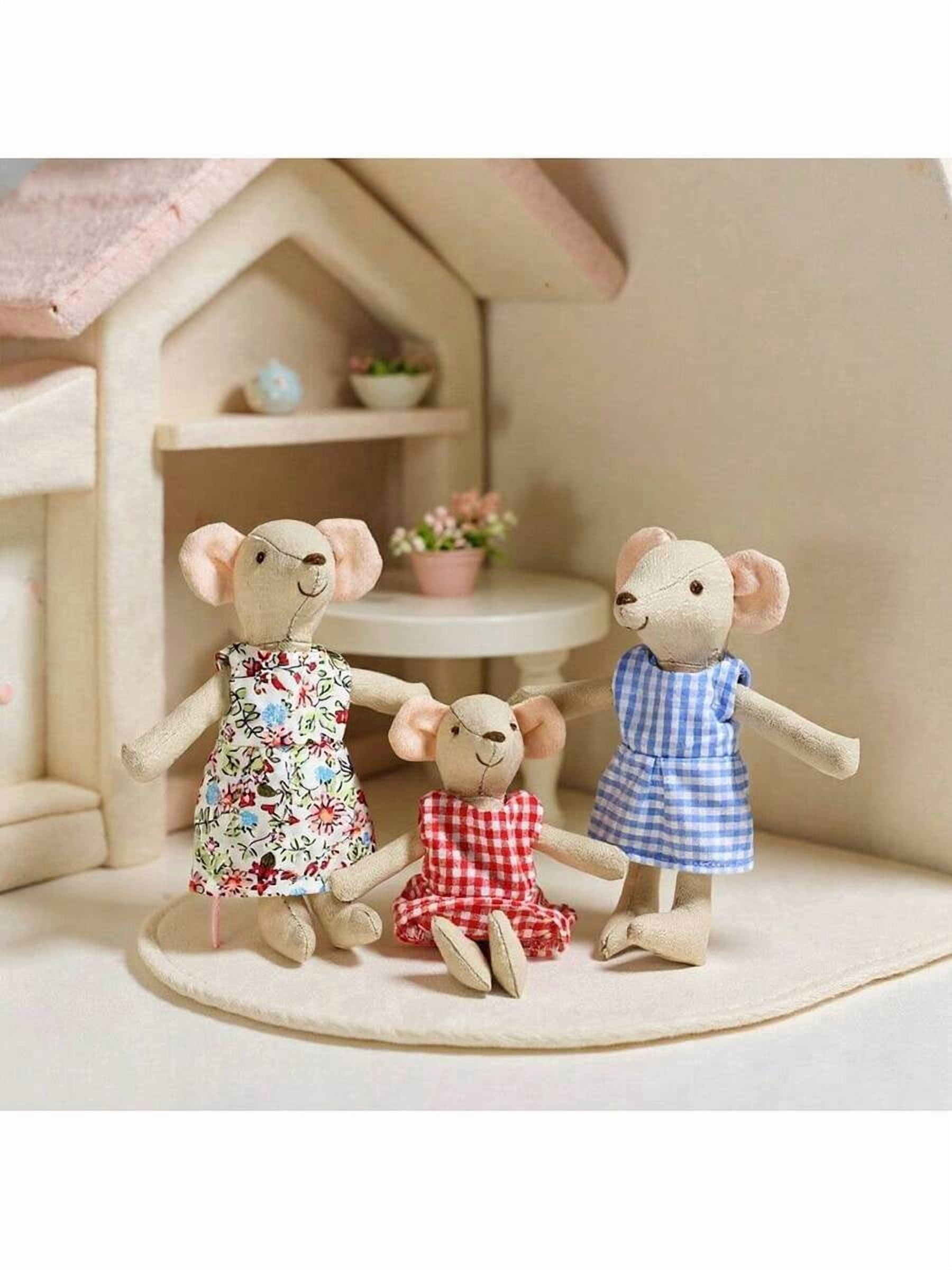 1pc Handmade Wearable Doll Clothes, Mouse Dolls, Little Girl Dolls, Baby Soothing And Sleeping Plush Toys, Children's Fabric Toys, Birthday Doll Gifts, Suitable For Infants, Boys And Girls, Dollhouse