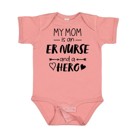 

Inktastic My Mom is an ER Nurse and a Hero Gift Baby Boy or Baby Girl Bodysuit