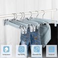 thumbnail image 2 of Set Of 10 Skirt Holder Hangers, Hangers For Trousers, With 2 Non-slip And Adjustable Clips, For Hanging Trousers, Socks, Skirts - Very Light Blue, 2 of 5