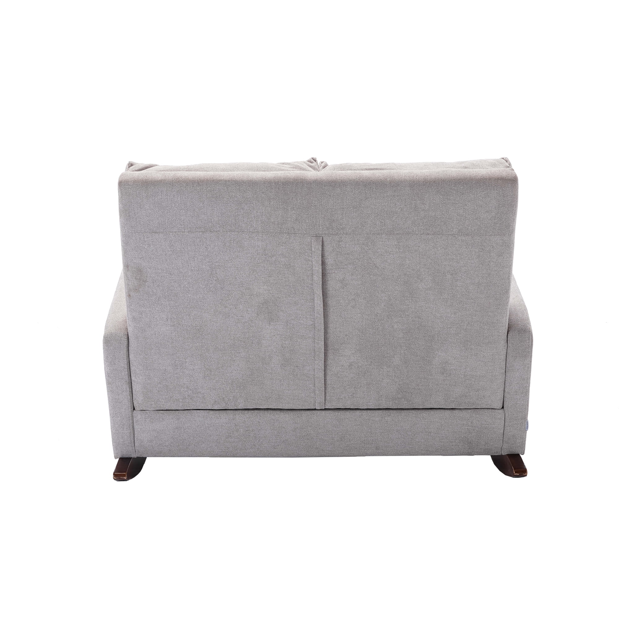 Bellemave Fashion Double Rocking Sofa with High Backrest and Pocket, Rocker Chair with Spacious Wing-back and Padded Seat for Living Room, Bedroom, Nursery(Gray)