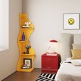 thumbnail image 6 of Yowos Corner Shelf, Modern 5-Tier Bookcase, Stylish Wavy Corner Small Bookcase Storage Rack Plant Stand with Unique Shape for Living Room, Home Office, Yellow, 6 of 9