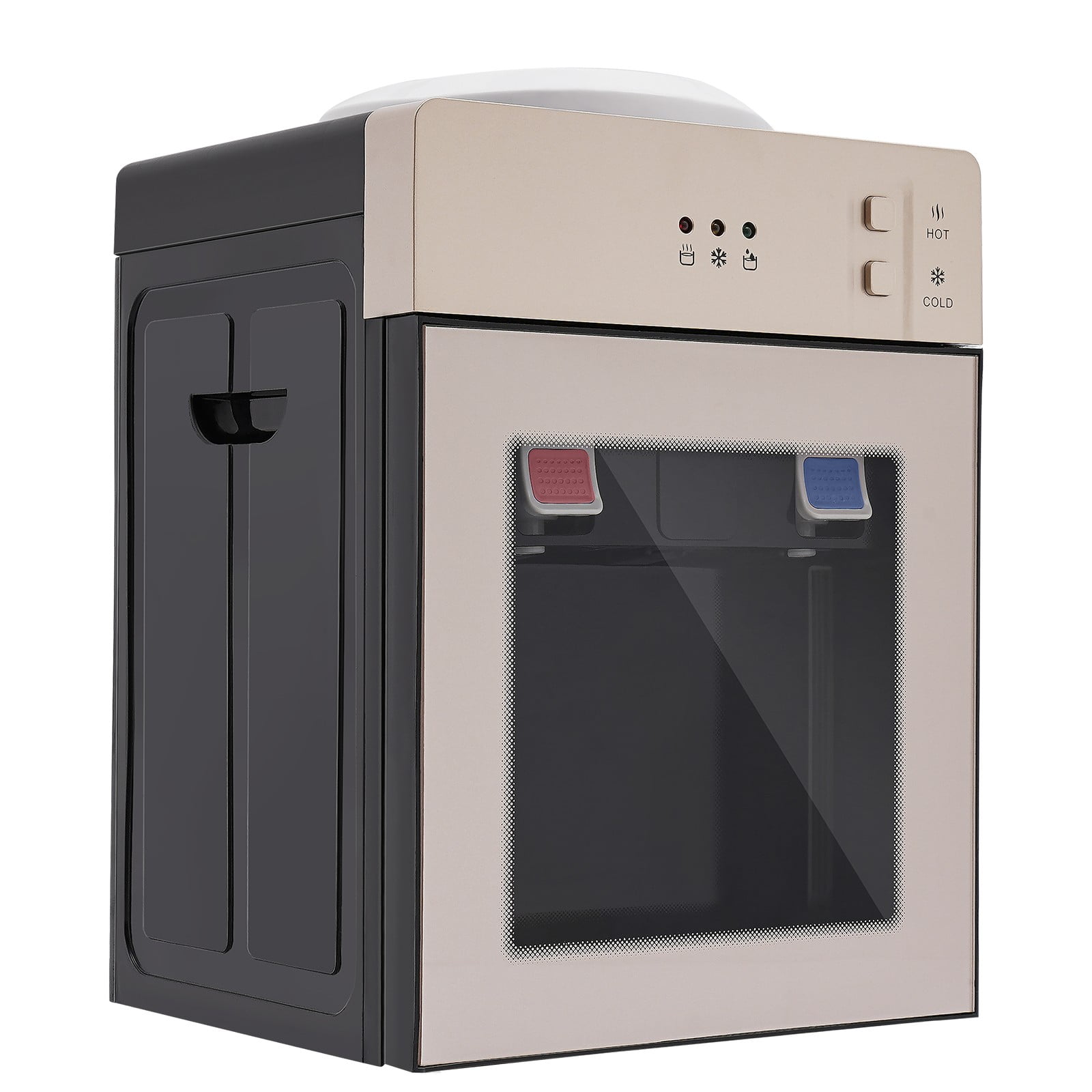 Top Loading Countertop Water Cooler Dispenser Cold Hot Water Dispenser Champagne Gold for Bedroom