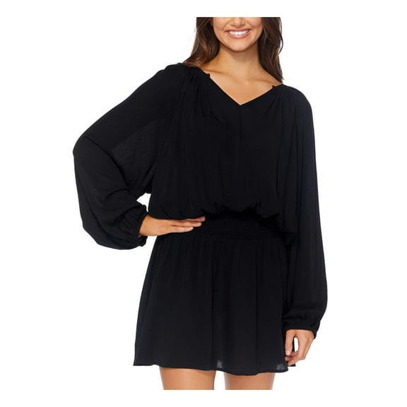 Raisins Womens Juniors Smocked Dress Cover-Up