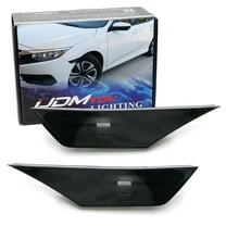 JDM Black Smoked Lens Front Side Marker Lamp Housings For Honda 2016-2021 Civic Sedan Coupe Hatchback 10th Gen, OE-Spec LH RH Assembly