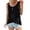 Black, variant on Women's KINK T shirt solid color button Crewneck sleeveless vest top T shirt