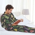 thumbnail image 4 of Mens Pajamas Set, Asparagu Print vegetable Button Down Long Sleeve Loungewear Sleepwear Pjs sets for Men, 4 of 5