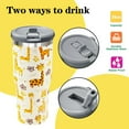 thumbnail image 3 of Giraffe Tumbler with Handle and Straw, Stainless Steel Vacuum Insulated Flip Straw 30 oz Giraffe Tumbler Spill Proof Coffee Travel Mug Giraffe Gifts for Women, 3 of 6