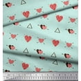 thumbnail image 2 of Soimoi Green Modal Satin Fabric Triangle & Arrow Heart Printed Fabric 1 Yard 42 Inch Wide, 2 of 3