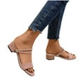 thumbnail image 5 of CQONEPT Heel Sandals for Women Open Toe Low Chunky Short Heels Ankle Strap Block Heel Sandals Party Dress Wedding Pump Shoes Size 5 Pink, 5 of 6