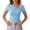 Sky Blue, variant on Ymauqau Tops for Women Trendy Short Sleeve Asymmetrical Neck Cut out Slim T-Shirts Tight Tee Blouses Going out Tops
