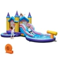 thumbnail image 1 of Gymax Kids Inflatable Water Slide w/ Slide Splash Pool Water Cannon w/ 680W Blower, 1 of 8