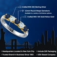thumbnail image 2 of Gem Stone King 925 Silver and 10K Yellow Gold Blue Sapphire and Sky Blue Aquamarine Wedding-Bands Ring for Women | 1.00 Cttw | Round 3.5MM | Gemstone September Birthstone | Size 9, 2 of 6