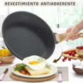 thumbnail image 2 of Juego de Sartenes Antiadherentes, 3 Pzas Sartenes 20 CM 24 CM y 28CM Libre de PFOA, Conducción Uniforme y Rápida para Estufas de Gas, Eléctrica, Cerámica (Negra, 20+24+28CM), 2 of 7